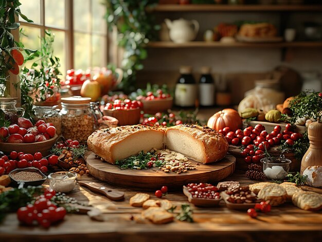 stół z potrawami sezonowymi